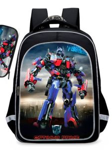 Large Capacity Cartoon Printed Transforming Giant Ape Backpack for Boys Primary School Students with Anti-Splashing Waterproof Nylon Fabric and Double Root Strap