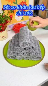Set 10 Khăn Than Tre Lau Bếp Đa Năng Khăn lau bếp đa năng bằng sợi than tre khăn lau tay nhà bếp siêu thấm hút