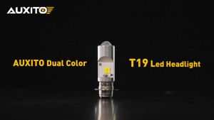 AUXITO 1PCS T19 P15D LED Motorcycle Headlight H4 H6 Headlamp Dual Color 3200K 6500 White 9-30 V
