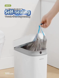 Ecoco Compact Narrow Trash Bin with Deodorizing Aroma 8L/12L for Bathroom/Kitchen Waterproof Odor free