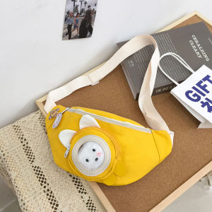 Cute Canvas Crossbody Chest Bag Womens Single Shoulder Sling Bag Casual Style Mobile Phone Waist Bag Fresh Fairy Student Bag