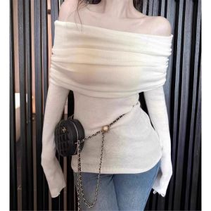 HUOLISI | Off Shoulder Red Knit Sweater