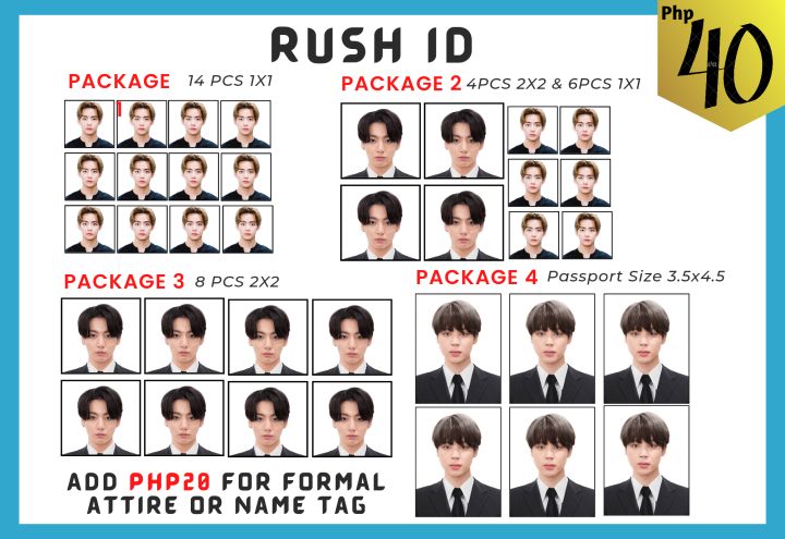 RUSH ID White Background PHOTO PRINT Lazada PH 1-5x1-5