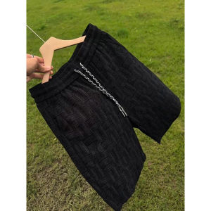 OUMULONG | Tie-Dye Plaid Shorts for Men Loose Breathable Sports Pants