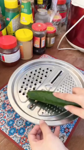 Baskom Parutan Set 3 In 1 Stainless - Parutan Serbaguna Pengiris Sayuran Buah Baskom -ZS