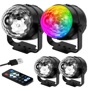 DJ Strobe Light RGB LED Crystal Color Magic Ball Rotating Stage Light Bulb for KTV Bar Disco Party Christmas Effect Decoration