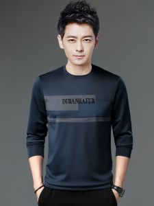 ROMON | Loose Long Sleeve Round Neck Sweatshirt Romon Mens Spring Autumn Style Casual Top Comfortable Breathable Antibacterial T-shirt