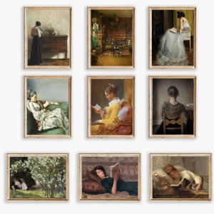  Oil Painting By Numbers Kits s classical female reading room scenes Number Drawing Canvas DIY Pictures By Numbers Home Decor