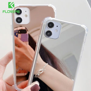 FLOVEME Luxury Mirror Phone Case For iphone 15 14 13 12 11 Pro Max 15 14 Plus Four Corners Anti-drop Soft TPU Back Cover For X XR XS Max 7 8 Plus