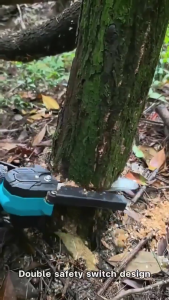 REAIM 6 inch Brushless Cordless Electric Mini Chainsaw Wood Cutting Portable Rechargeable Handheld SawHandheld Garden Tool