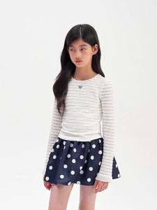 LOVESASAKIDS | Soft Breathable Childrens Spandex Blouse with Textured Cuffs and Ruffled Hem