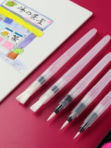 [Local Stock] Giorgione Japan Style 15cm Water Brush Pen - 100% halal | Water colour Fine/Flat Point Drawing Art Waterbrush