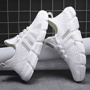 Mens Breathable Running Shoes Summer Thin Mesh Soft Bottom Couples Flavored Low Cut Sports Casual Footwears in White Color