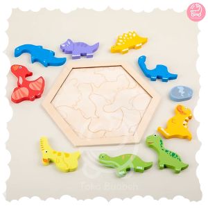 Mai Toys Mainan Puzzle Kayu Tebal Segi 6 Untuk Edukasi Motorik Halus kreatifitas imajinasi Anak