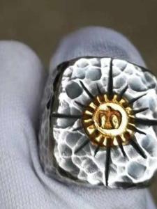 Sterling Silver Ring Ring Holder Customized Pure Silver Vintage Hammered Turquoise Ring Pure Silver Handmade Silver Jewelry Treasure Silver No.