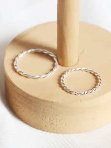 Handmade S925 Pure Silver Twisted Wire Cross Joint Ring Womens Fashion Jewelry Silver Coil Ring Finger Ring Tail Ring