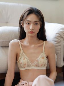 Xin Help Bra Lace Mesh Rabbit Ear Cup Intimates Womens Small Chest Gathered without Steel Ring Comfortable Thin Backless Bra