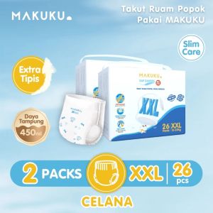 2 PACK MAKUKU SAP Diapers Slim Care Pants XXL Popok Bayi Tipis