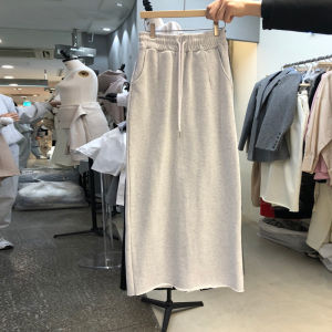 High Waist A-Line Midi Skirt Womens Bodycon Mid-Length Spring Autumn New Korean Version Slimming Split Design Skirt