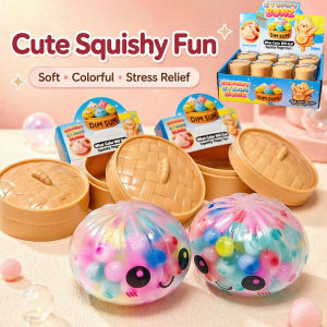 Bandai | New Colorful Glitter Bead Filled Dumpling Squishy Blind Box with Gift Box & Hidden Style Stress Relief Sensory Squeeze Toy