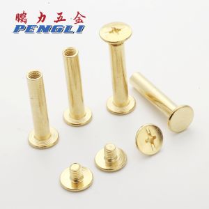 Gold Plated Copper Coated M5 Mother-Child Rivet Binding Album Clamp Board Riveting Screw Cookbook Binding Photo Album Rivet