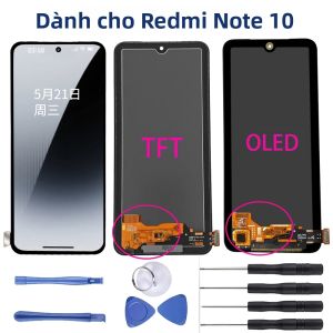 Màn Hình LCD Siêu OLED Cho Redmi Note 10 4G Xiaomi Redmi Note 10S M2101K7AG Bộ Số Hóa Màn Hình Cảm Ứng Điện Dung Thay Thế