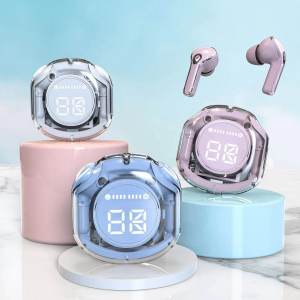 Bluetooth headset New sports Bluetooth 5.3 life waterproof headset In-ear transparent digital display screen Super long battery life headset Transparent second-generation noise reduction call function Support music wireless headset