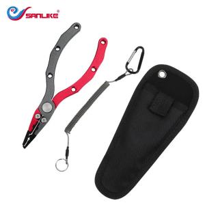 SANLIKE | SANLIKE Aluminum Fishing Pliers Multifunctional Hook Removal Fishing Line Scissors With Safety Lock And Storage Bag Fishing Tool