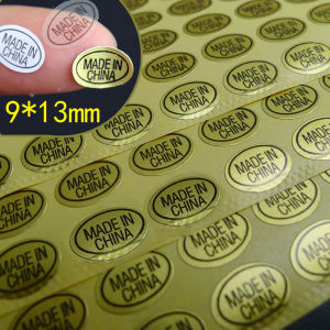 Waterproof Transparent Golden Oval Origin Label Paper Made in China Sticker for Business And Cultural Supplies