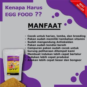 PAKAN BURUNG FINCH ALL Varian Paket HEMAT-2 PAKAN Bijian  TANPA KULIT 450Gr  & EGGFOOD DRY  250Gr