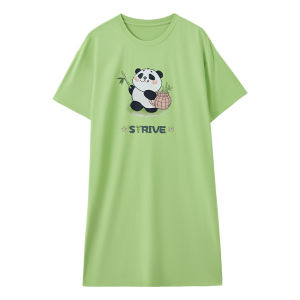 Hodo | Hodo Summer Sleepwear Womens Exam Red Home Clothes Cool Feeling Gold Board Question Short Sleeve Round Neck Cartoon Print