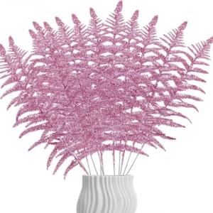 5Pcs Glitter Artificial Leaves Branches Christmas Tree Decoration  Bouquet for Home Decor Party Supplies Xmas Wreath Accessories