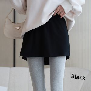 MiiOW | Cat Lady Yoga Skirt High Waist A-Line Short Half-Skirt Inner Wear Sweatshirt Overlap Womens Fashion Cotton Polyester Blend