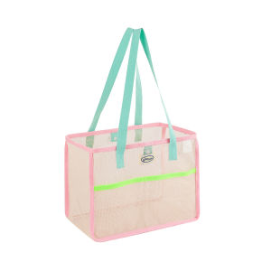 Ins Summer Simplicity Mesh Womens Portable Bag Camping Portable Snacks Buggy Bag Large Capacity Supermarket Shopping Bag Women