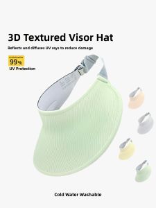 Tech Cooling Seamless One-Piece Empty-Top Hat Womens Summer Outdoor Sports UV Protection Large Brim Sunshade Hat