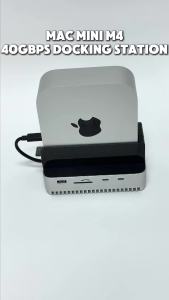USB C Hub with M.2 SSD Enclosure 40Gbps for Mac Mini M4/M4 Pro Stand Type-C Docking Station SSD Case USB3.2 Gen2 SD4.0 TF4.0