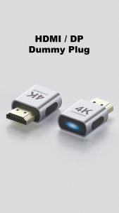 Hagibis 4K HDMI Dummy Plug DisplayPort EDID Emulator Plug Headless Adapter Virtual Display Emulator 4K60Hz 2K60Hz 1080P120Hz