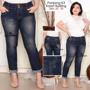 Supertara-celana Jeans panjang wanita karetkancing duaukuran 28-35