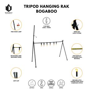 BOGABOO Tripod Hanging Rack - Gantungan Trypod ALat Camping - Rak Cantolan Alat Masak