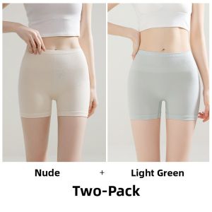 MiiOW | Cat Person Safety Pants Underwear Two-In-One Thin Womens Abdomen Lifting Bottoms Seamless Anti-Light Base Layer Pants