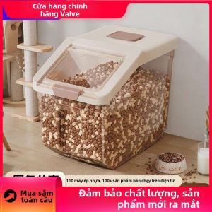 QUEZHOU | Hộp Lưu Trữ Thức Ăn Cho Thú Cưng Trong Suốt Dung Lượng Lớn
