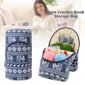 Yarn Crochet Hook Storage Bag Multifunctional Crochet Sewing Tool Accessories Organizer Portable Travel Knitted Wool Bags