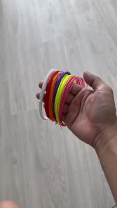 เส้นเล็ก 0.66 mm คละสี 5 สี สุ่ม ไม่ซ้ำสี เน้นสปริง และทนทาน badminton string