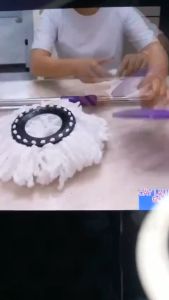 Cây lau nhà tự vắt thông minh 360 độ inox chất lượng không rỉ chắc chắn tiện lợi mâm inoxmâm nhựa tròn kèm bông lau.