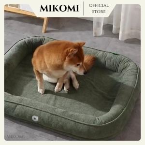 MIKOMI Plush Pet Bed for Cats and Dogs – Soft Velvet Cat Bed Dog Bed with Removable Cover | Machine Washable | Comfortable Durable and Stylish