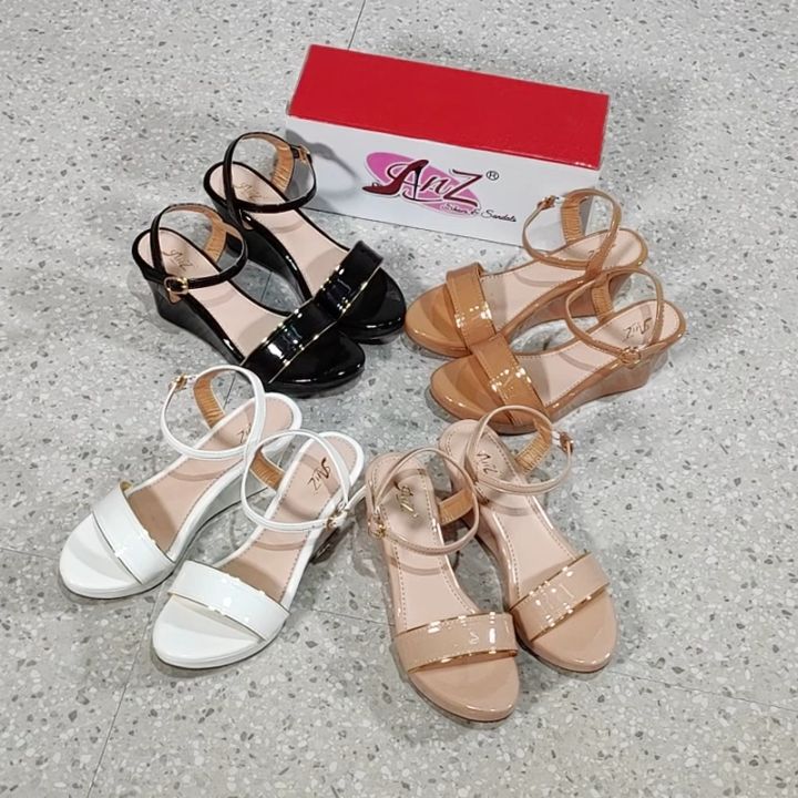 Korean Fashion Criss Cross Strap Wedge Sandals GL-1041 Pu Leather