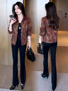 YOUFAN | Floral Notch Collar Loose Slimming Anti-aging Blouse