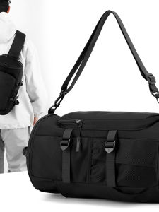 Large Capacity Mens Crossbody Bag Multi-Functional Travel Backpack Waterproof Sports Bag for Business Trip Casual Nylon