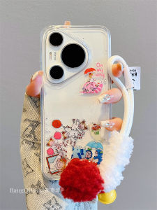 Cute Cartoon Girl Huawei Pura70Pro+ Mate60Pro+ Phone Case Fluffy Lanyard Anti-Fall Protection Soft Shell for Women