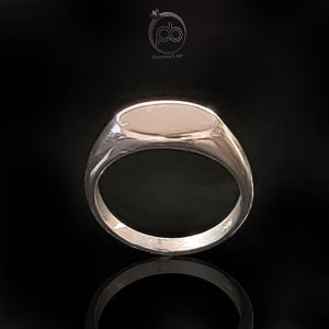 Cincin Perhiasan Pria: Cincin Perak Asli Silver 925 Signet Retro Oval